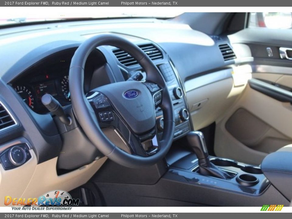 2017 Ford Explorer FWD Ruby Red / Medium Light Camel Photo #9