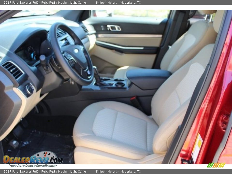 2017 Ford Explorer FWD Ruby Red / Medium Light Camel Photo #10