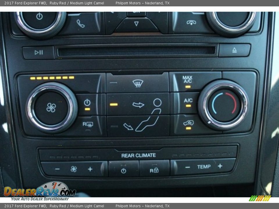 2017 Ford Explorer FWD Ruby Red / Medium Light Camel Photo #13