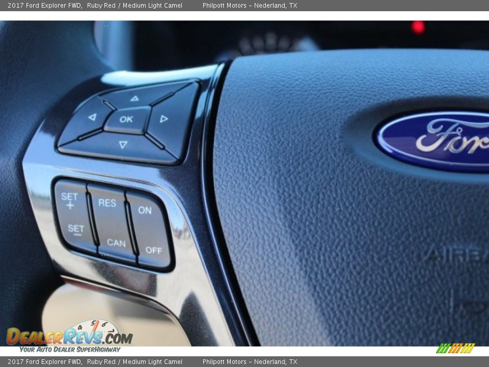 2017 Ford Explorer FWD Ruby Red / Medium Light Camel Photo #15