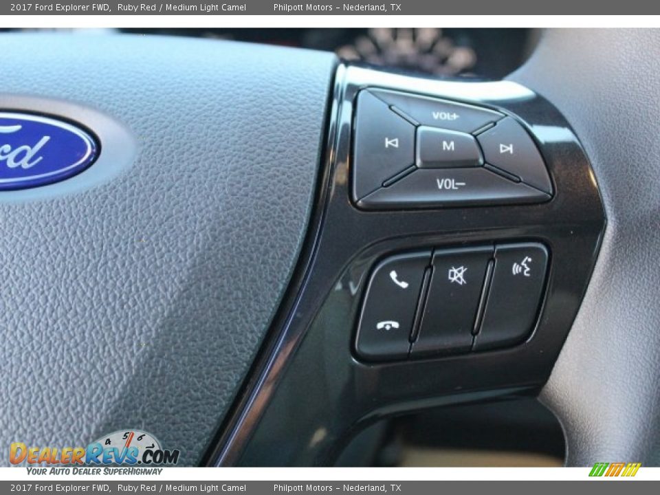 2017 Ford Explorer FWD Ruby Red / Medium Light Camel Photo #16