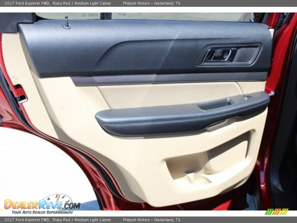 2017 Ford Explorer FWD Ruby Red / Medium Light Camel Photo #17