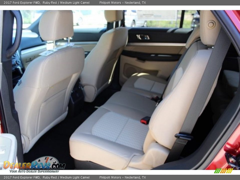 2017 Ford Explorer FWD Ruby Red / Medium Light Camel Photo #18
