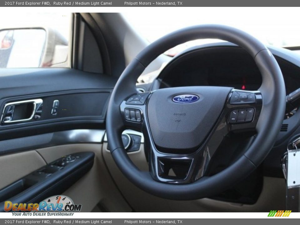 2017 Ford Explorer FWD Ruby Red / Medium Light Camel Photo #22