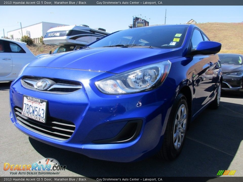 2013 Hyundai Accent GS 5 Door Marathon Blue / Black Photo #3