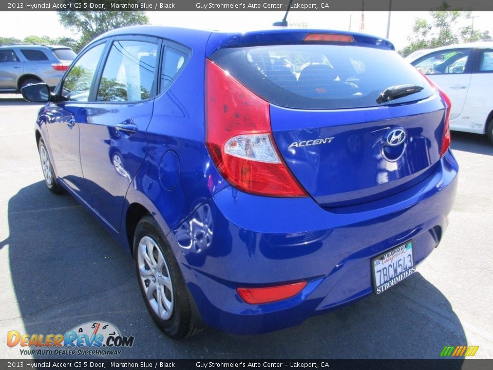 2013 Hyundai Accent GS 5 Door Marathon Blue / Black Photo #5