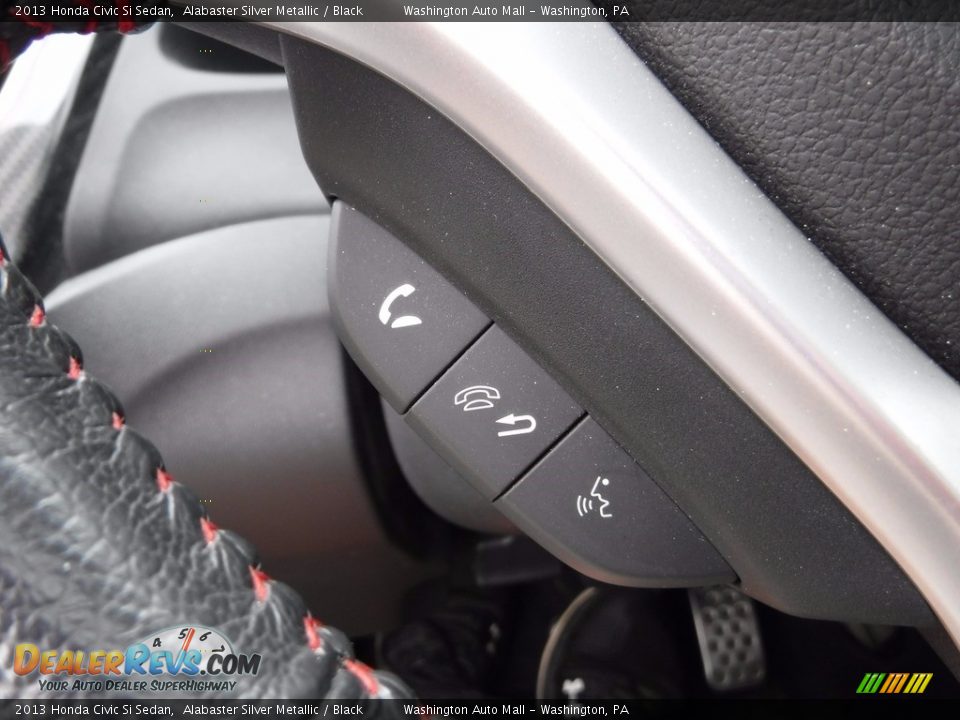 2013 Honda Civic Si Sedan Alabaster Silver Metallic / Black Photo #23