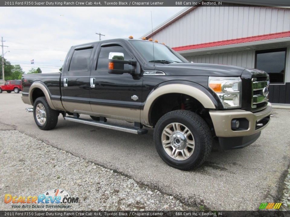 2011 Ford F350 Super Duty King Ranch Crew Cab 4x4 Tuxedo Black / Chaparral Leather Photo #7