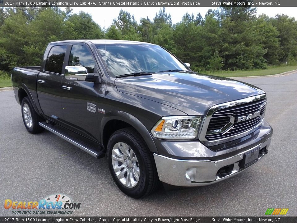2017 Ram 1500 Laramie Longhorn Crew Cab 4x4 Granite Crystal Metallic / Canyon Brown/Light Frost Beige Photo #4