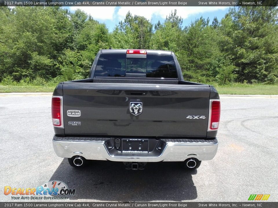 2017 Ram 1500 Laramie Longhorn Crew Cab 4x4 Granite Crystal Metallic / Canyon Brown/Light Frost Beige Photo #8