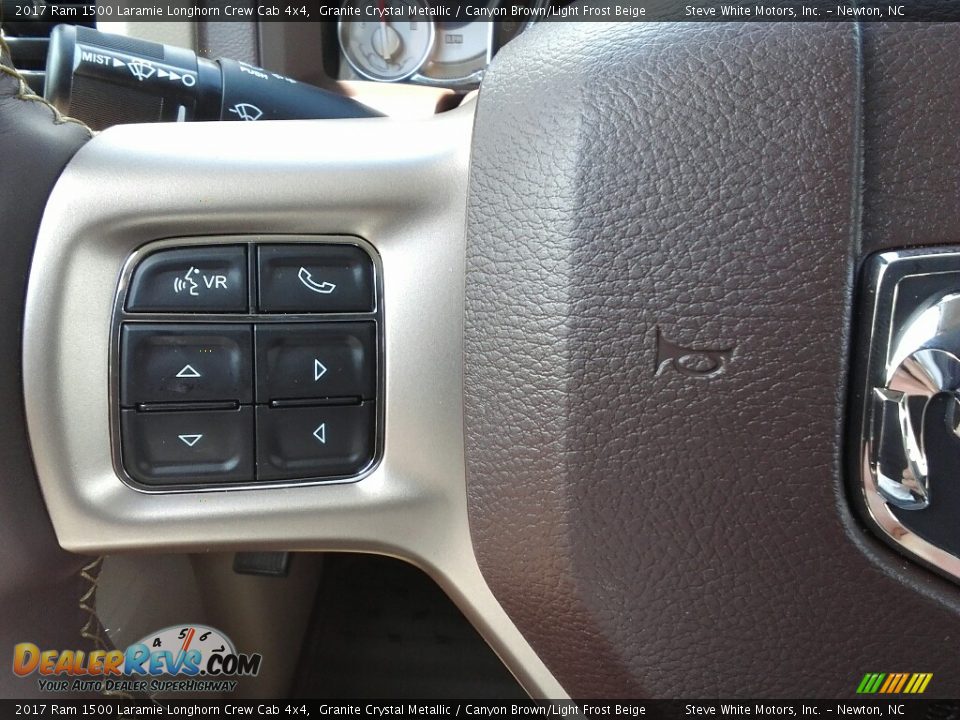 2017 Ram 1500 Laramie Longhorn Crew Cab 4x4 Granite Crystal Metallic / Canyon Brown/Light Frost Beige Photo #17