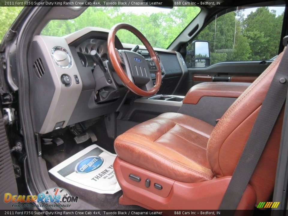 2011 Ford F350 Super Duty King Ranch Crew Cab 4x4 Tuxedo Black / Chaparral Leather Photo #35