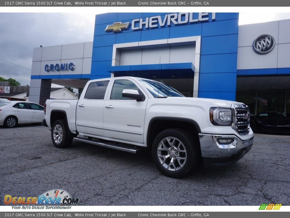 2017 GMC Sierra 1500 SLT Crew Cab White Frost Tricoat / Jet Black Photo #1