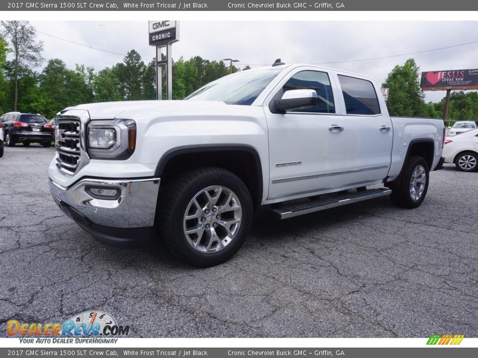 2017 GMC Sierra 1500 SLT Crew Cab White Frost Tricoat / Jet Black Photo #3