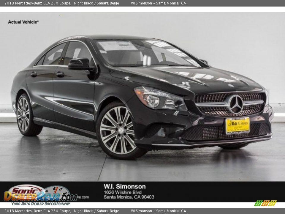 2018 Mercedes-Benz CLA 250 Coupe Night Black / Sahara Beige Photo #1