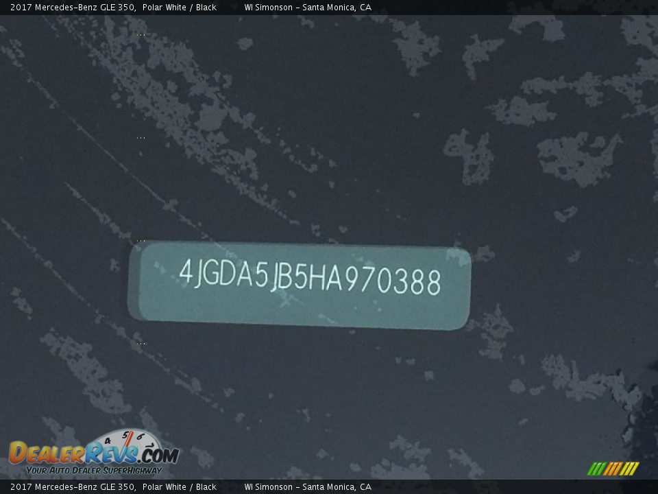 2017 Mercedes-Benz GLE 350 Polar White / Black Photo #10