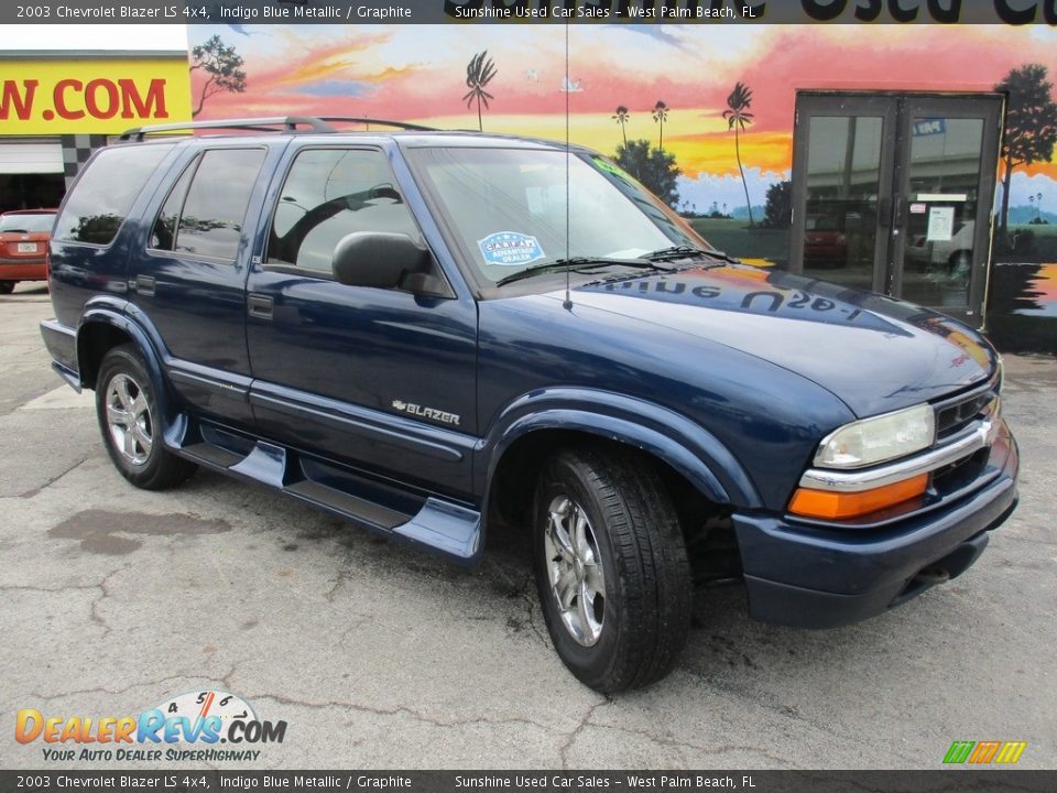 2003 Chevrolet Blazer LS 4x4 Indigo Blue Metallic / Graphite Photo #6