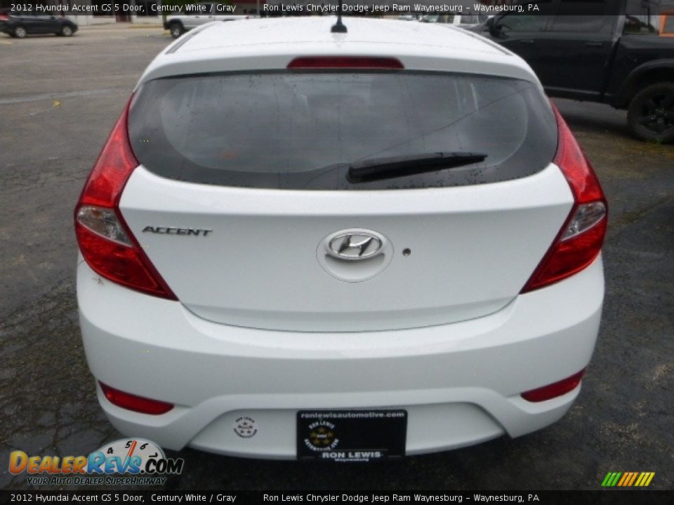 2012 Hyundai Accent GS 5 Door Century White / Gray Photo #4