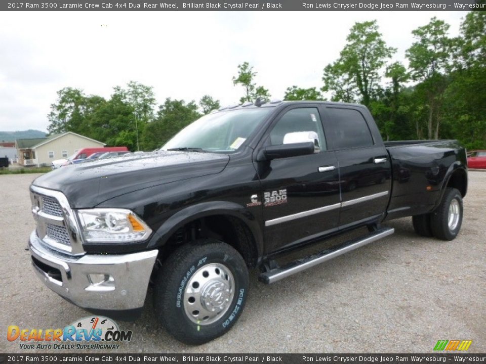 2017 Ram 3500 Laramie Crew Cab 4x4 Dual Rear Wheel Brilliant Black Crystal Pearl / Black Photo #1