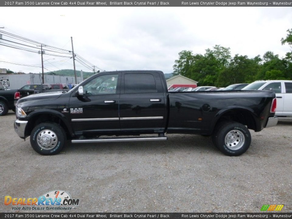 2017 Ram 3500 Laramie Crew Cab 4x4 Dual Rear Wheel Brilliant Black Crystal Pearl / Black Photo #2