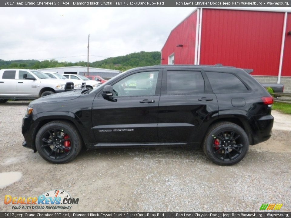 2017 Jeep Grand Cherokee SRT 4x4 Diamond Black Crystal Pearl / Black/Dark Ruby Red Photo #2