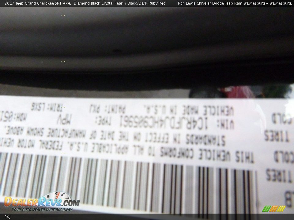 Jeep Color Code PXJ Diamond Black Crystal Pearl