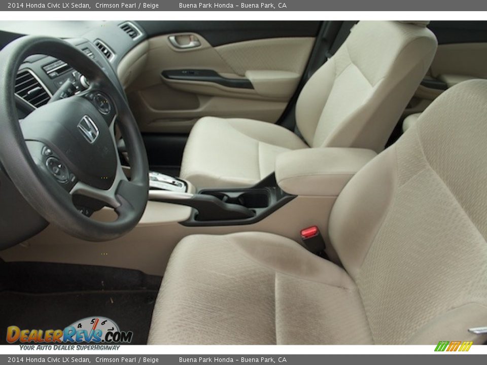 2014 Honda Civic LX Sedan Crimson Pearl / Beige Photo #3