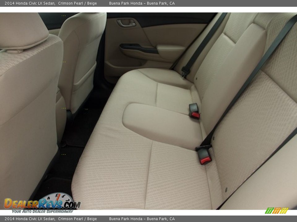 2014 Honda Civic LX Sedan Crimson Pearl / Beige Photo #4