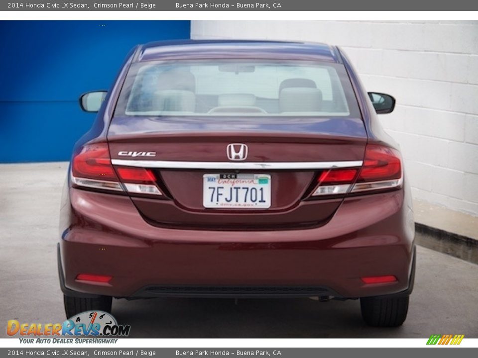 2014 Honda Civic LX Sedan Crimson Pearl / Beige Photo #9