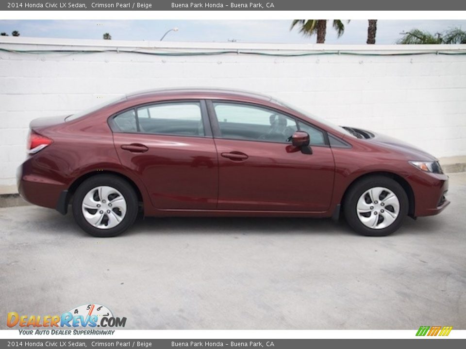 2014 Honda Civic LX Sedan Crimson Pearl / Beige Photo #10