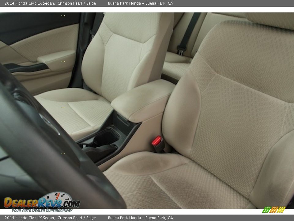 2014 Honda Civic LX Sedan Crimson Pearl / Beige Photo #12