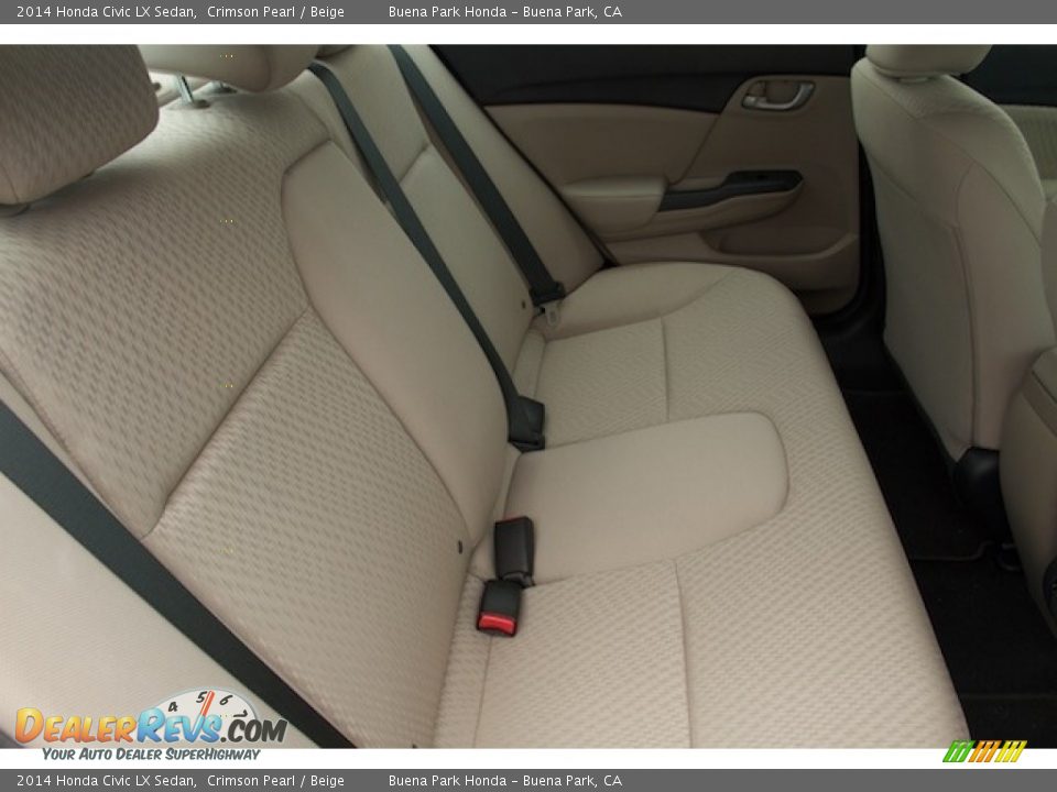 2014 Honda Civic LX Sedan Crimson Pearl / Beige Photo #14