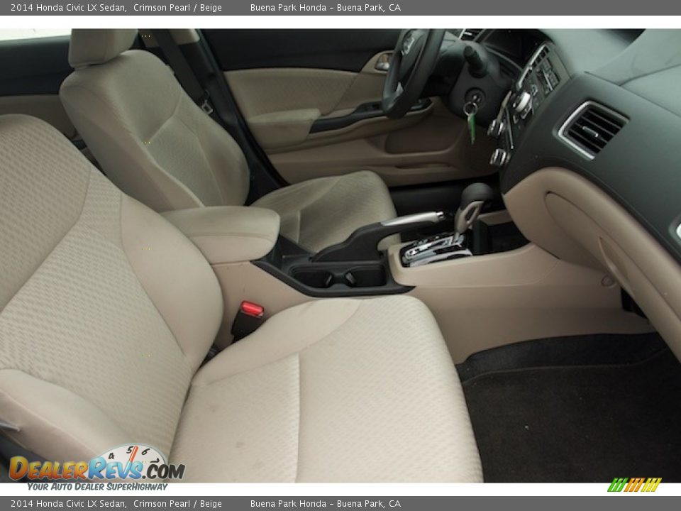 2014 Honda Civic LX Sedan Crimson Pearl / Beige Photo #16