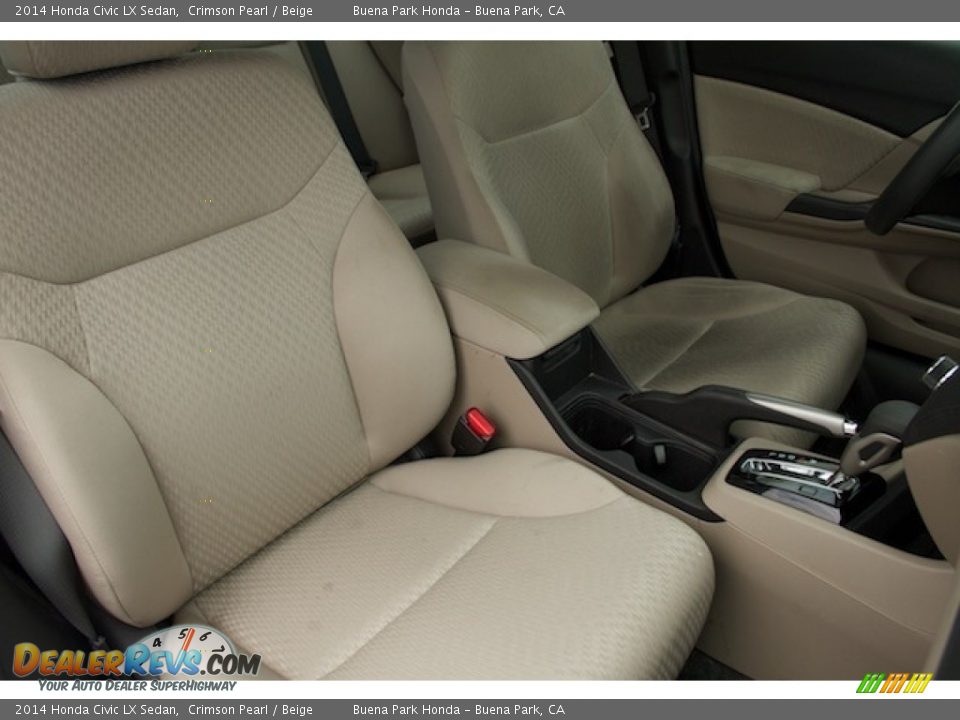 2014 Honda Civic LX Sedan Crimson Pearl / Beige Photo #17