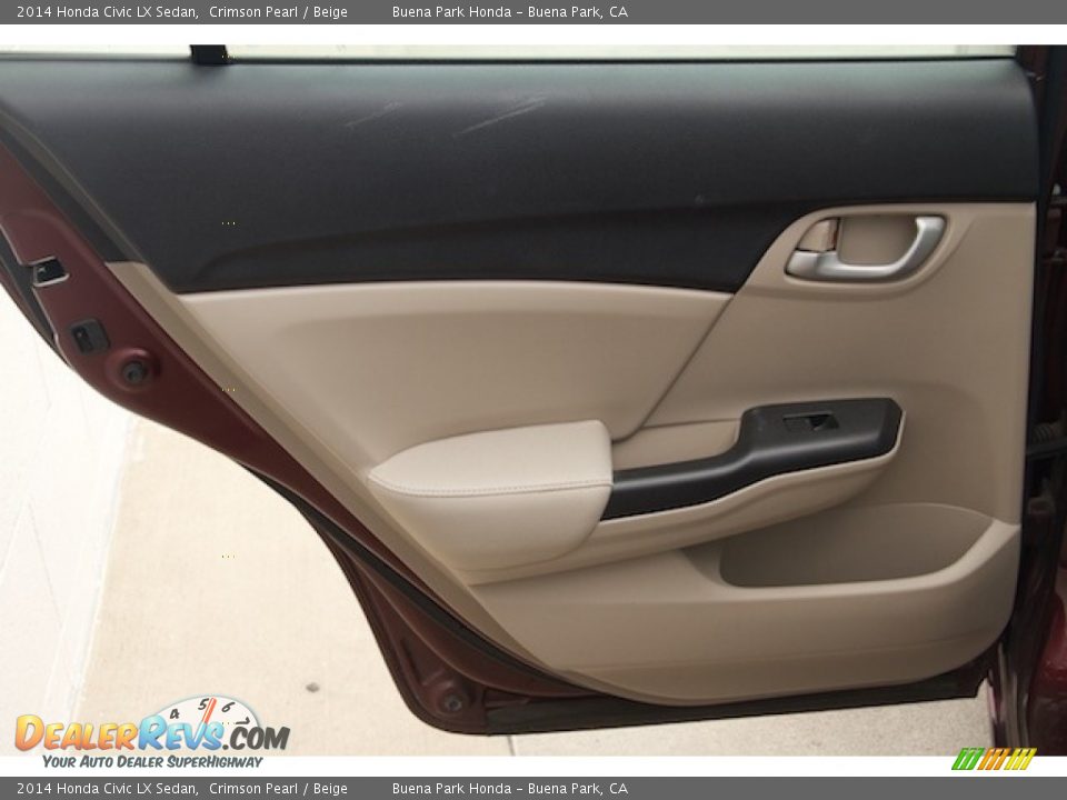 2014 Honda Civic LX Sedan Crimson Pearl / Beige Photo #21