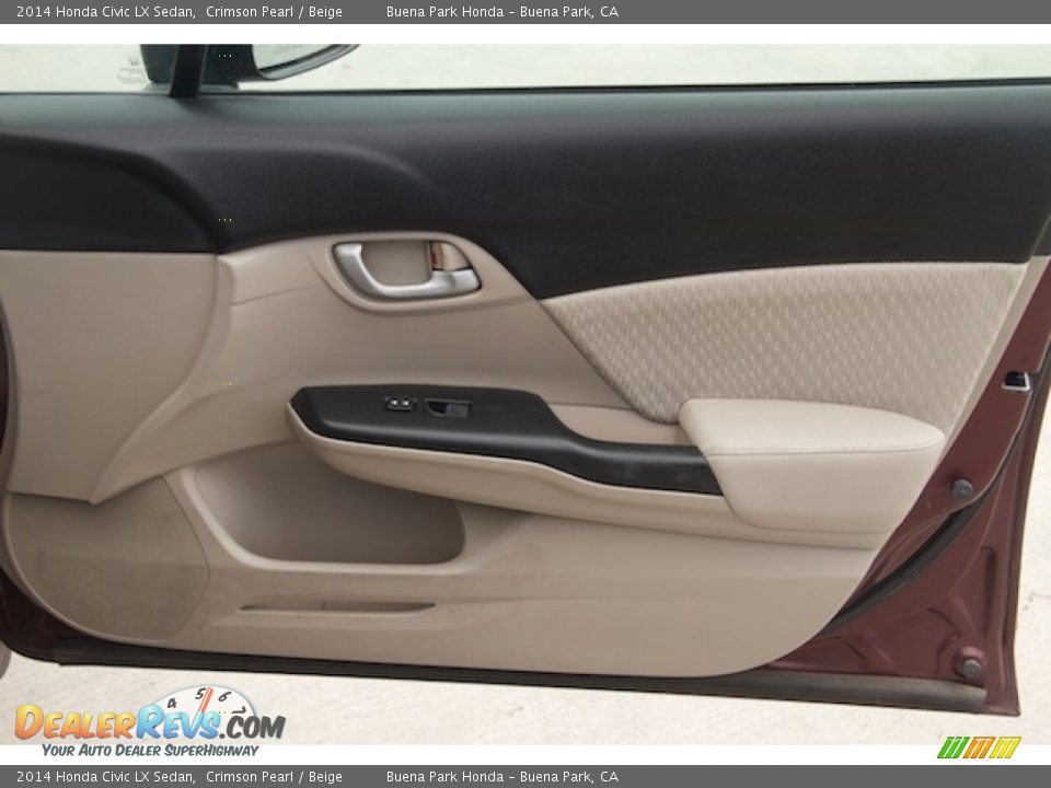 2014 Honda Civic LX Sedan Crimson Pearl / Beige Photo #23