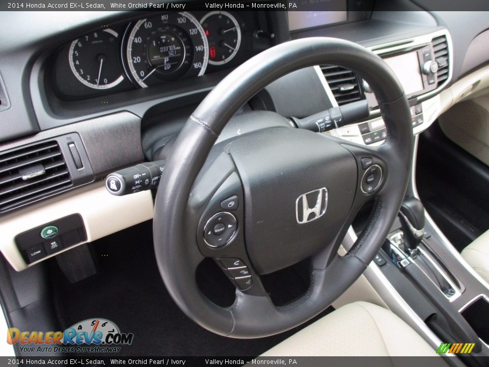 2014 Honda Accord EX-L Sedan White Orchid Pearl / Ivory Photo #14