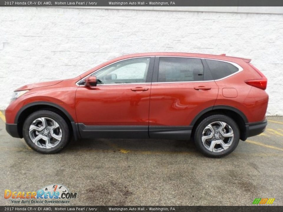 2017 Honda CR-V EX AWD Molten Lava Pearl / Ivory Photo #6