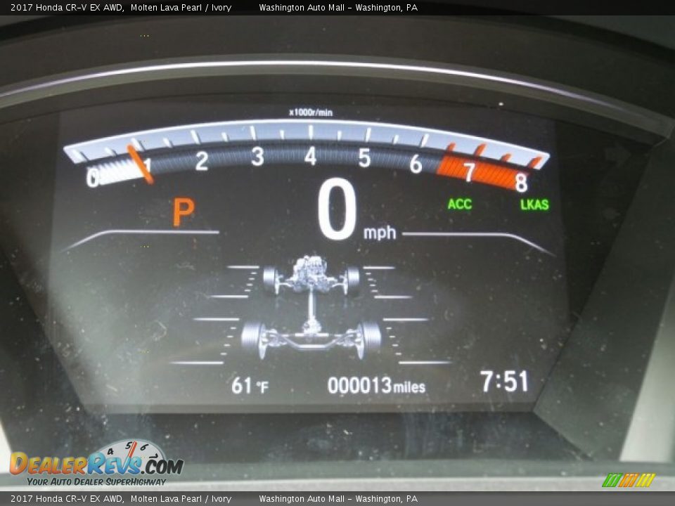 2017 Honda CR-V EX AWD Molten Lava Pearl / Ivory Photo #19