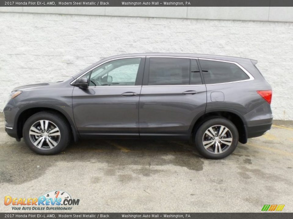 2017 Honda Pilot EX-L AWD Modern Steel Metallic / Black Photo #6