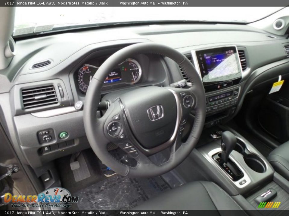 2017 Honda Pilot EX-L AWD Modern Steel Metallic / Black Photo #9