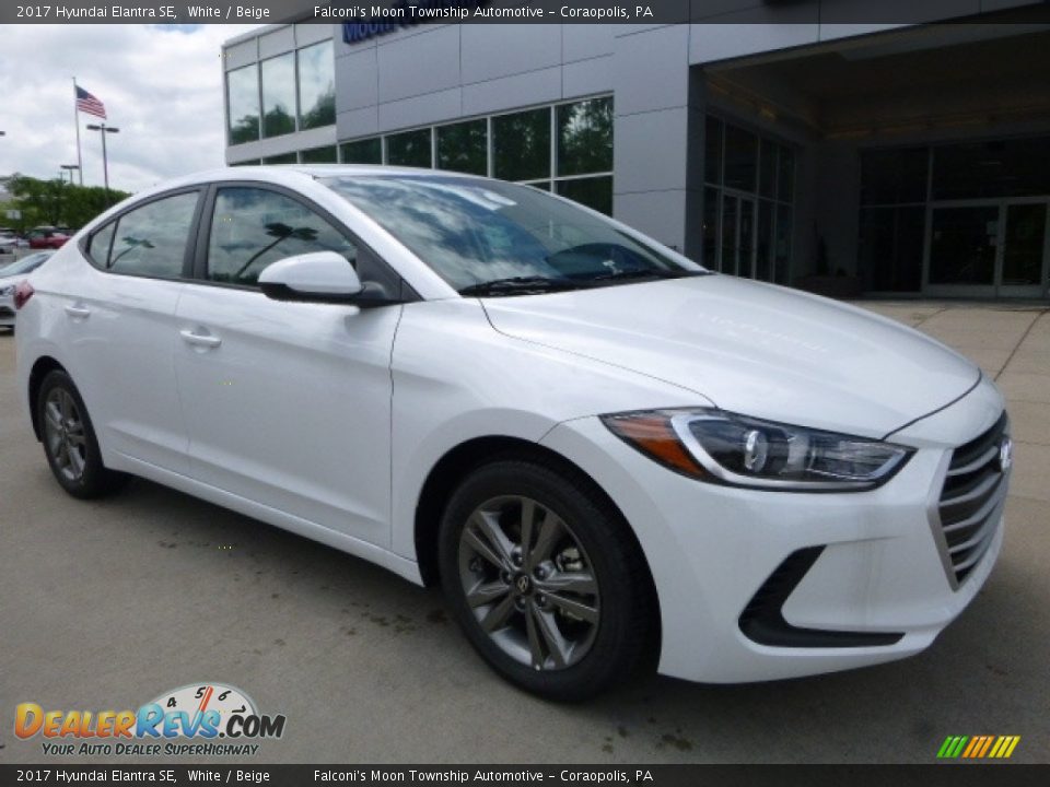 2017 Hyundai Elantra SE White / Beige Photo #3