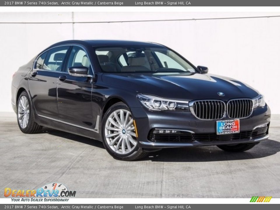 2017 BMW 7 Series 740i Sedan Arctic Gray Metallic / Canberra Beige Photo #12