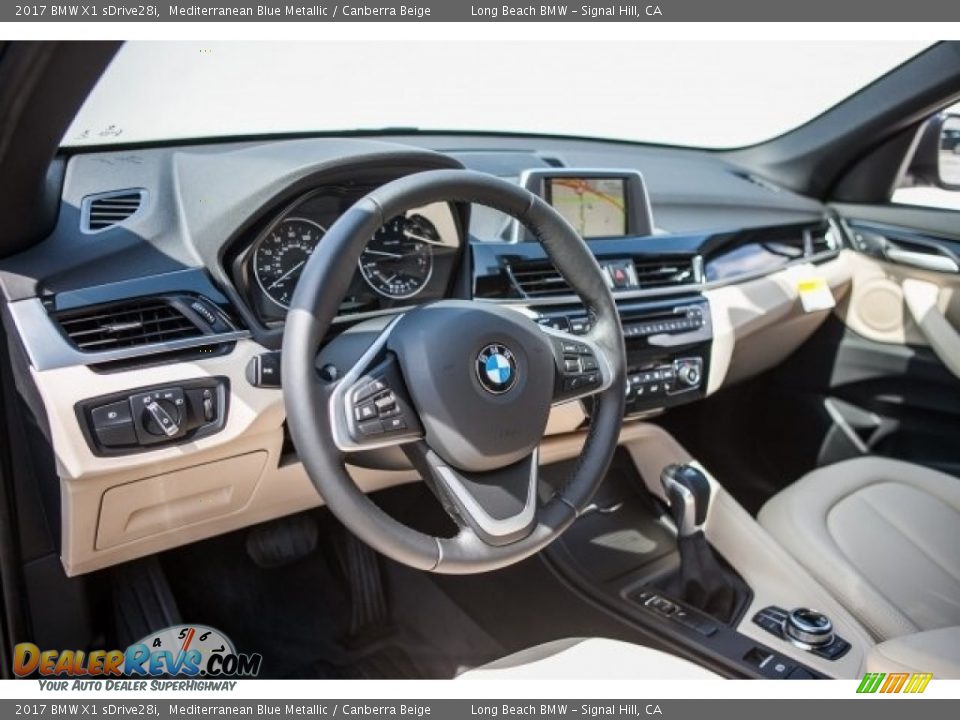 2017 BMW X1 sDrive28i Mediterranean Blue Metallic / Canberra Beige Photo #6