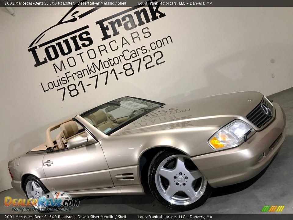 2001 Mercedes-Benz SL 500 Roadster Desert Silver Metallic / Shell Photo #2