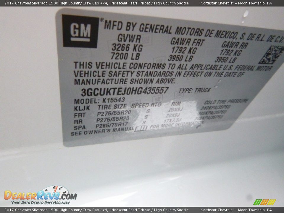 2017 Chevrolet Silverado 1500 High Country Crew Cab 4x4 Iridescent Pearl Tricoat / High Country Saddle Photo #16