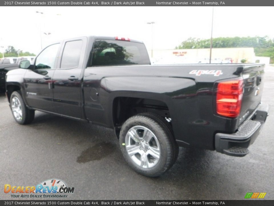 2017 Chevrolet Silverado 1500 Custom Double Cab 4x4 Black / Dark Ash/Jet Black Photo #3