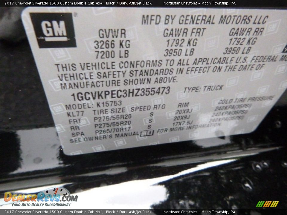 2017 Chevrolet Silverado 1500 Custom Double Cab 4x4 Black / Dark Ash/Jet Black Photo #18