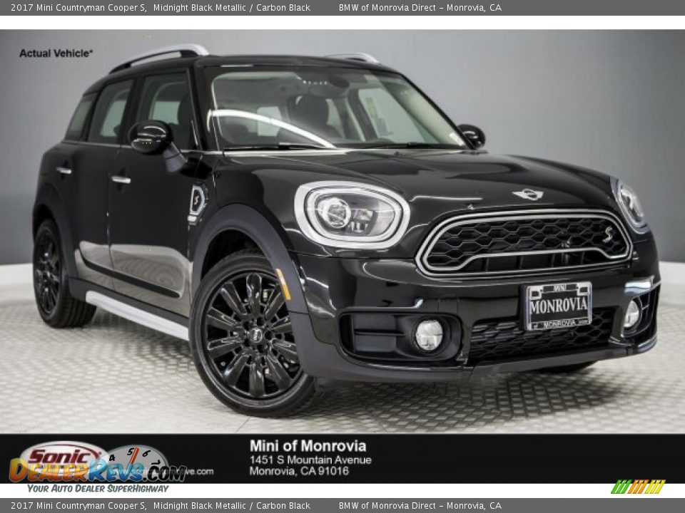 2017 Mini Countryman Cooper S Midnight Black Metallic / Carbon Black Photo #1
