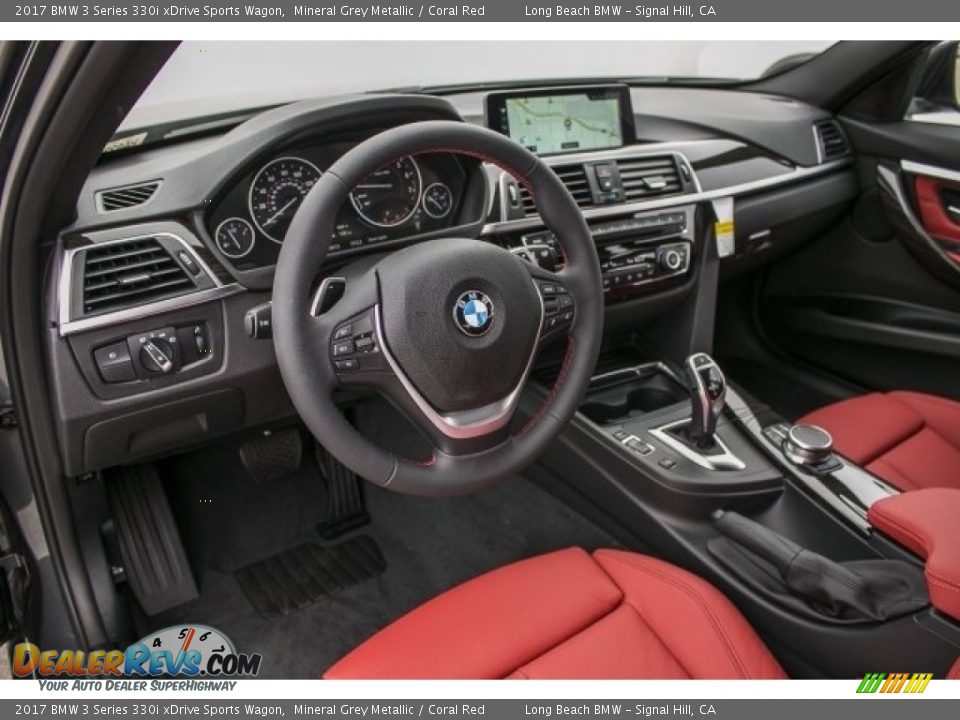 Coral Red Interior - 2017 BMW 3 Series 330i xDrive Sports Wagon Photo #5